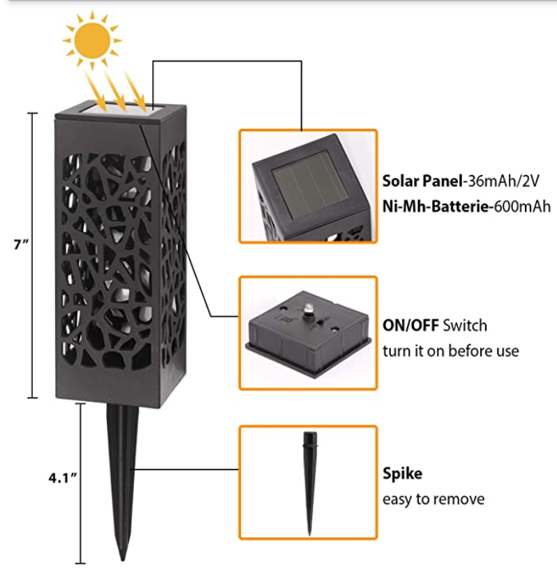 2 Pack - Solar Outdoor Garden Cube Light_4