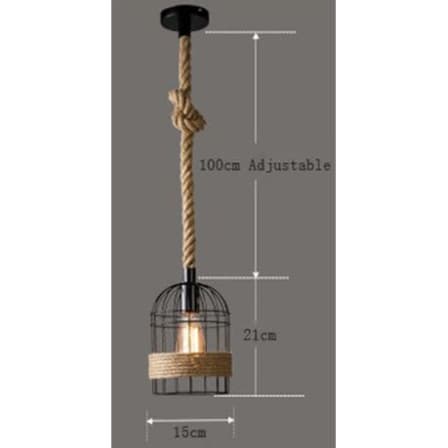 Birdcage Rope Style Single Pendant Light_0