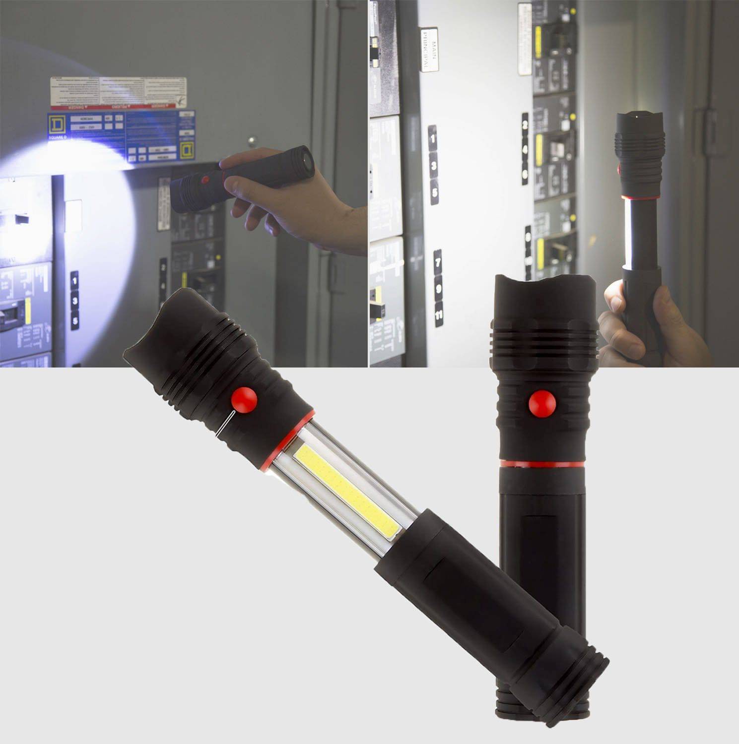 2-in-1 LED Flashlight Cob Worklight with Magnet_0