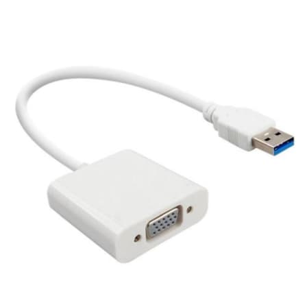 USB 3.0 to VGA Display External Video Graphic Cable Adapter for Windows PC - White_0